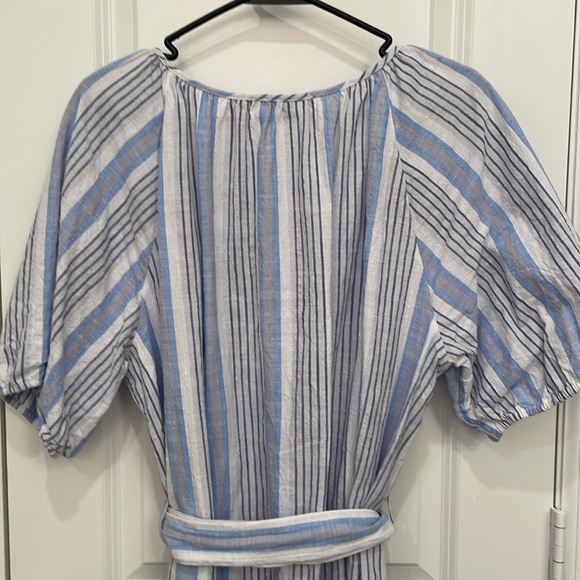 Free Assembly XXXL Blue & White Striped Casual Dress - Picture 10 of 11